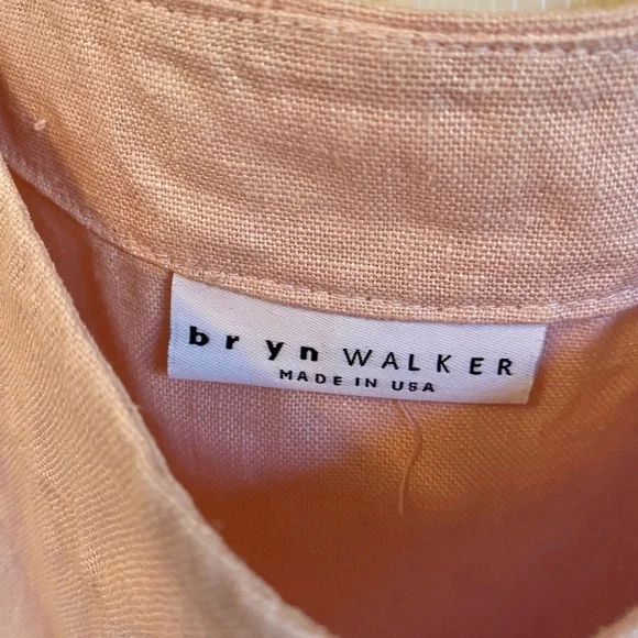 bryn Walker Light Pink Linen Short Sleeve Top - Picture 2 of 10